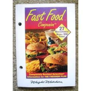  Fast Food Companion Weight Watchers Books