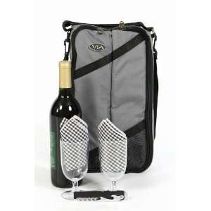  VIA Thermal Wine Bag, With Glasses, Napkins & Corkscrew 