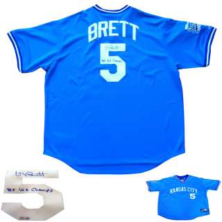 George Brett Signed 1985 World Series Baseball Jersey MLB COA Kansas 