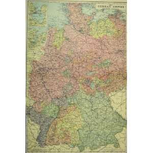    1901 Map Empire Western Germany Bacon World