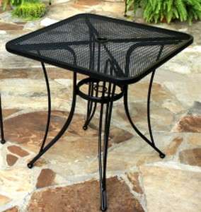 New Black 28 Square Wrought Iron Cafe Bistro Metal Table Indoor 