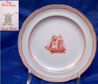 Copeland Spode Red Trade Winds Bread Plates  
