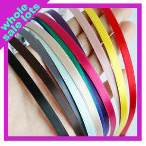 Wholesale Lots 12 Colors Satin Ribbon Hair Headband Set  
