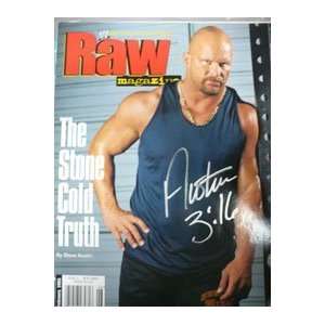 Austin, Steve Autographed/Hand Signed Raw Magazine 2/03 Steve Austin 