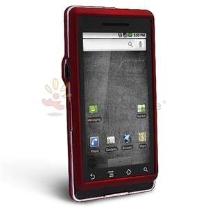 FOR MOTOROLA DROID A855 RED SNAP ON RUBBERIZED HARD PHONE CASE COVER 