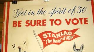 1956 Bordens Milk Elsie The Cow Vote Political Poster  