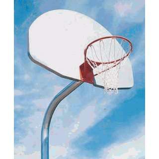   Basketball Systems   3 Offset Round Post With Backboard Sports