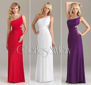   shoulder Chiffon Evening/Formal gown/Party/Prom dress/SZ 6 8 10 12 14