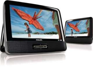 Philips PD9012/37 9 Inch LCD Dual Screen Portable DVD Player Black 