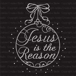  Jesus is the Reason Iron On Rhinestone Tshirt Transfer 