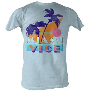 Licensed Miami Vice Logo Blue Adult Shirt S 2XL  