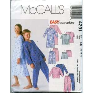 Sewing Pattern 4291 Boys/Girls Nightshirt, Tops, Shorts and Pants 
