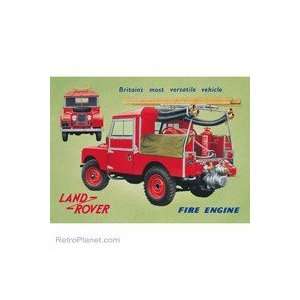  Land Rover Fire Engine Metal Wall Plaque