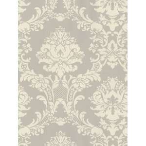    Traditional Design Pewter Wallpaper in Chateau 2