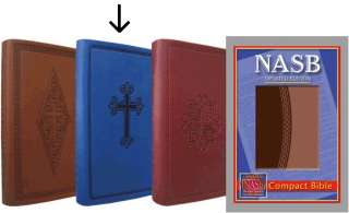 NASB Compact Bible Blue Leather Like New American Standard NAS  