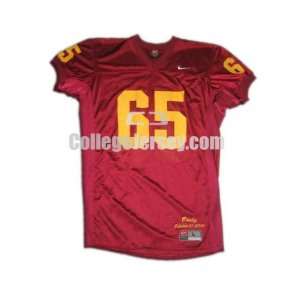  Maroon No. 65 Game Used Minnesota Football Jersey (SIZE L 