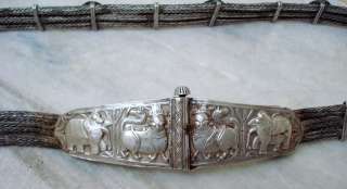 ANTIQUE TRIBAL OLD SILVER BELLY CHAIN BELT RAJASTHAN IN  