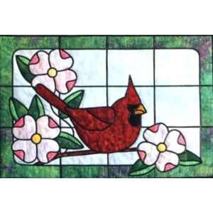  PT2147 Cardinal and Dogwood Stained Glass Quilt Pattern by 