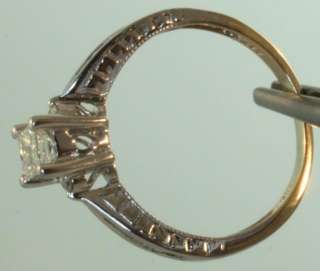   white gold .46ct princess diamond engagement ring 3.2g sz 7 1/2  
