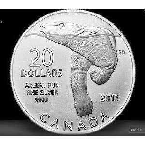 2011 Canadian $20 Commerative 1/4 Ounce oz Pure Silver Polar Bear