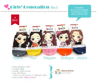 Girls Generation SNSD (Ver.2)   5 Pairs Of Women Socks  