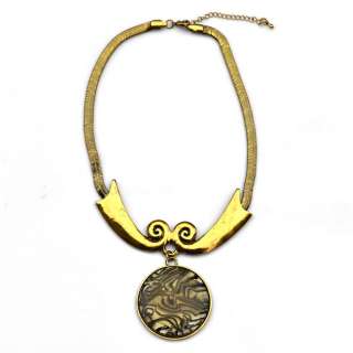 fashion 1pcs round leopard pendant golden snake chain necklace womens 