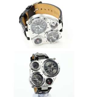 New Cool Men Women Dual Time Zone Homme Montre Military Comping Watch 