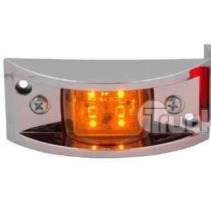 Truck Lite LED Clearance & Marker Lamps with Chrome Bezel Yellow Lamp 