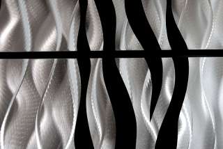 Modern Abstract Black/Silver Metal Wall Art Painting Decor Sculpture 