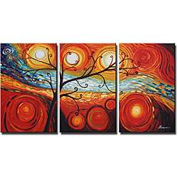 Tree and Starry Night Hand painted 3 piece Canvas Art Set 