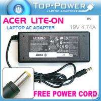ACER Aspire LITE ON LAPTOP AC Adapter Charger 19V 90W  