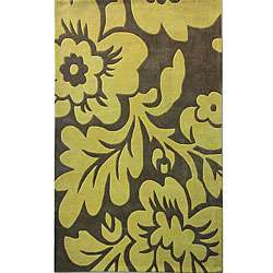   Alexa Pino Collection Floral Yellow Rug (76 x 96)  