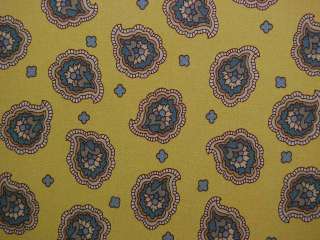 John Wolf Paisley Drapery Upholstery Fabric Yellow Teal  