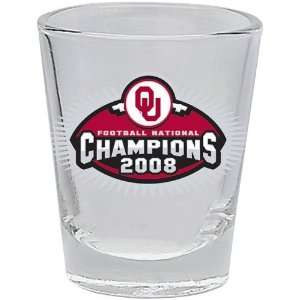 Oklahoma Sooners BCS National Champions 2008 2oz. Clear Shot Glass 