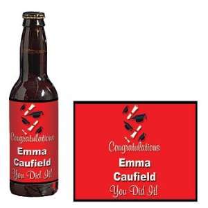  Flying Grad Hats Personalized Beer Bottle Labels   Qty 12 