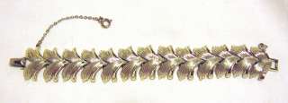 Vintage Coro Silver Tone Leaf Bracelet  