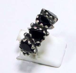 vintage antique sterling silver hematite ring jewelry  