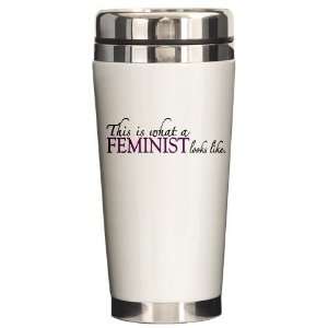  What a Feminist Looks Like Baby girl Ceramic Travel Mug by 