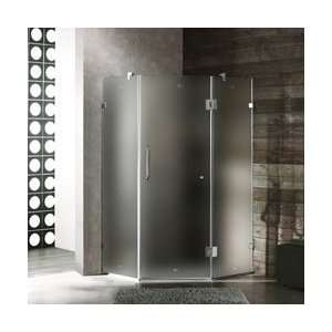   40 Frosted Glass Shower Enclosure Right Side Door Brushed Nickel