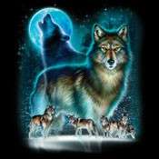 Wolf Moon Silhouette Wolves Crewneck Sweatshirt S  5x  