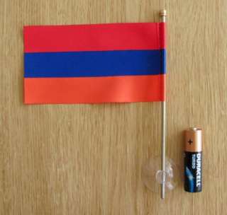 ARMENIAN FLAG SUCTION CUP MOUNT FOR CAR OR HOME WINDOW  