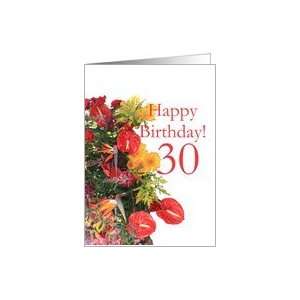  30th birthday red and yellow bouquet Card Toys & Games