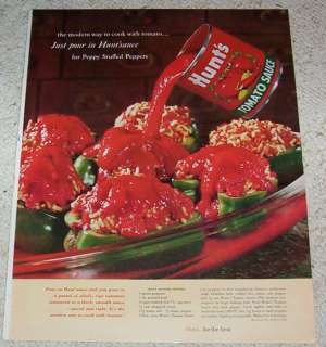 1961 Hunts tomato Sauce Stuffed Green Peppers recipe AD  
