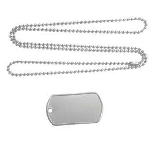 50 BLANK STAINLESS STEEL DOG TAGS w/BALL CHAIN NECKLACE  
