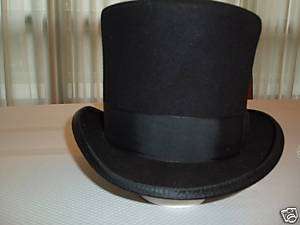 Blk Wool Dickens Style Bell Top Hat   L   Professional  
