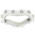 Sterling Silver Cubic Zirconia accented White Enamel Band   
