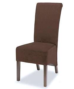 Brown Microfiber Tuscany Dining Chairs (Set of 2)  