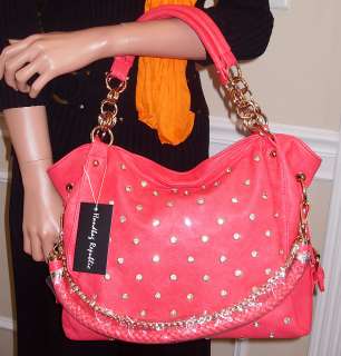   NewHandbag Republic Rhinestone Studded Shoulder Bag, Hot Pink  