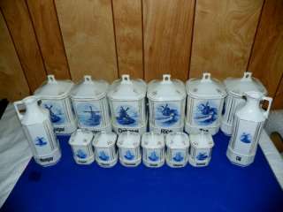 CANISTER SET BLUE DELFT BLOCK CZECHSLOVAKIA VERY OLD  