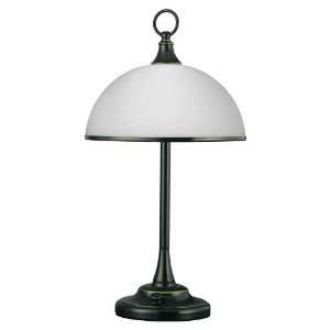  2 Light Portfolio Lowell Desk Lamp with Ribbed Glass Shade 